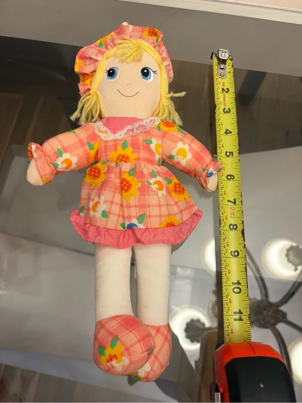 Girls Pink Floral Cloth Doll - Soft Plush Play Doll